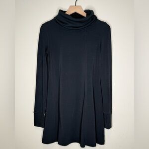 CAbi Black Cowl Neck Knit Boho Relaxed‎ Shift Dress Size Small